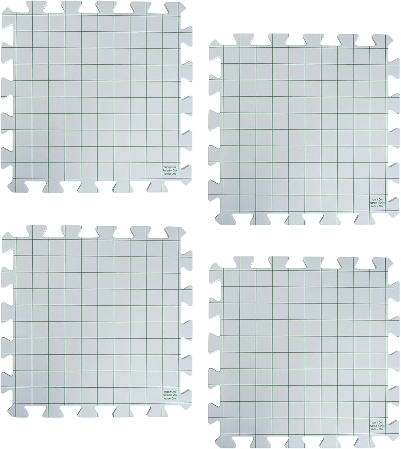 Boye Interlocking Needlepoint, Knitting, and Crochet Blocking Boards, 12'' W x 12'' L, White, 4 Pc