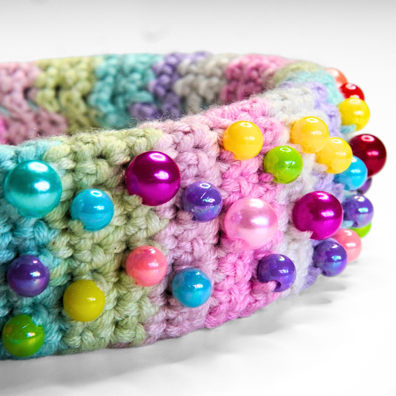 Headband with beads crochet pattern