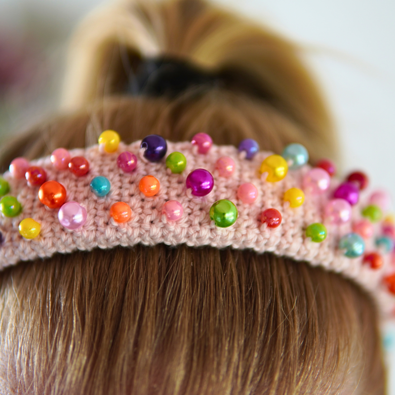 A headband with beads