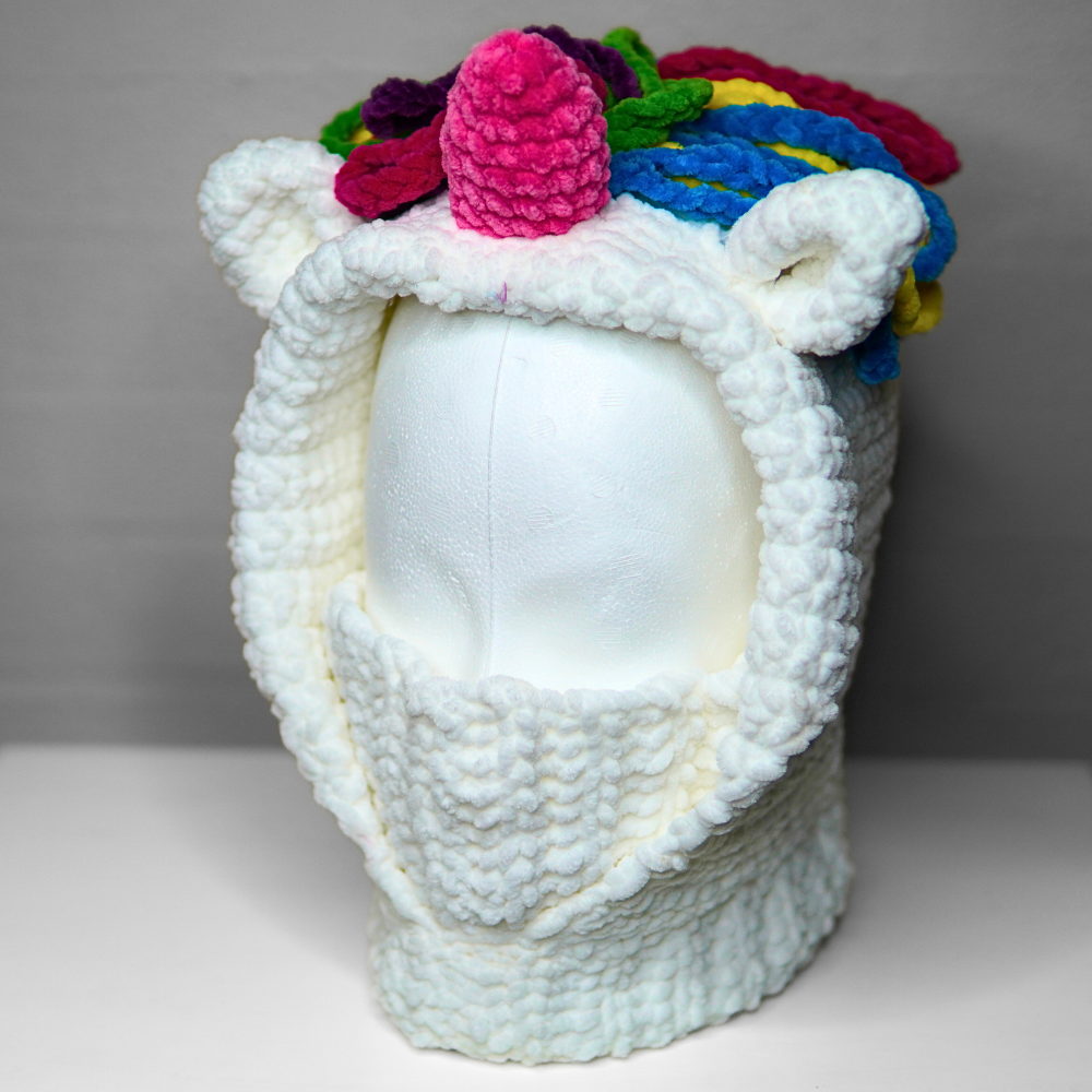 Unicorn crochet balaclava - unicorn turtleneck crochet pattern
