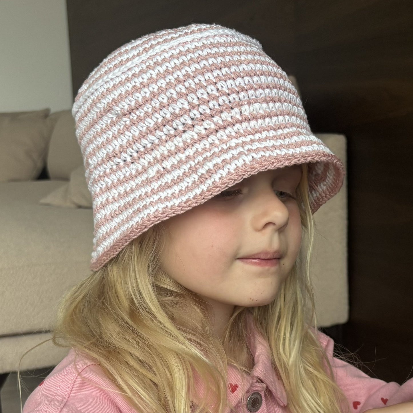 Crochet Striped Bucket Hat for kids