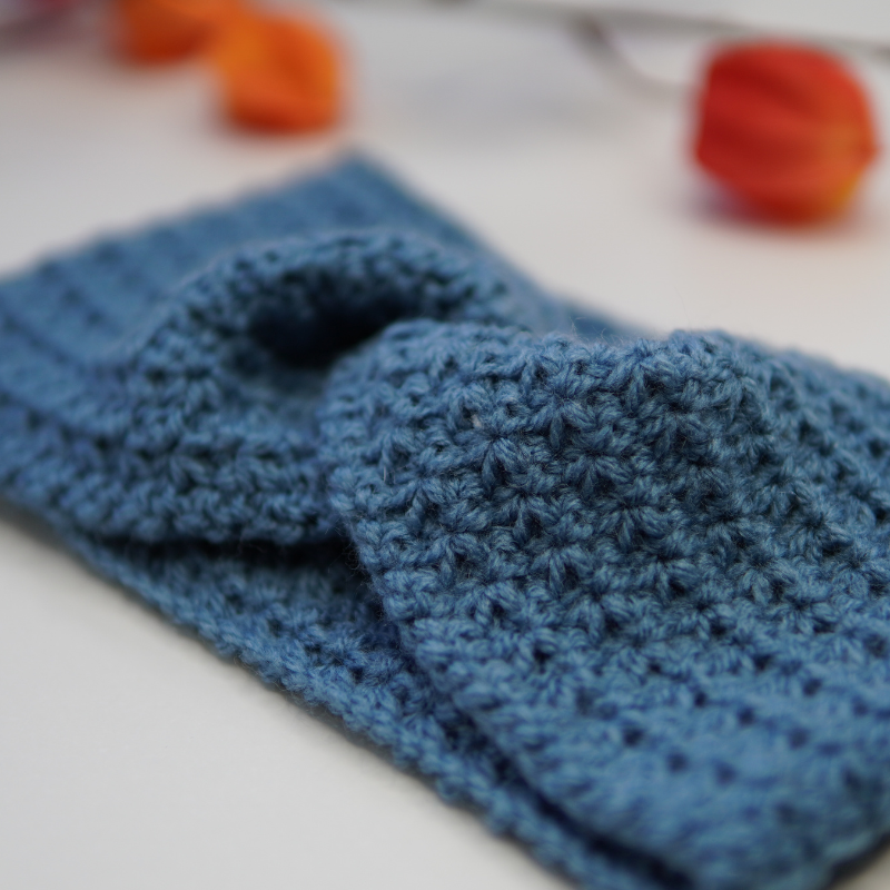 Trinity Stitch Headband crocheted
