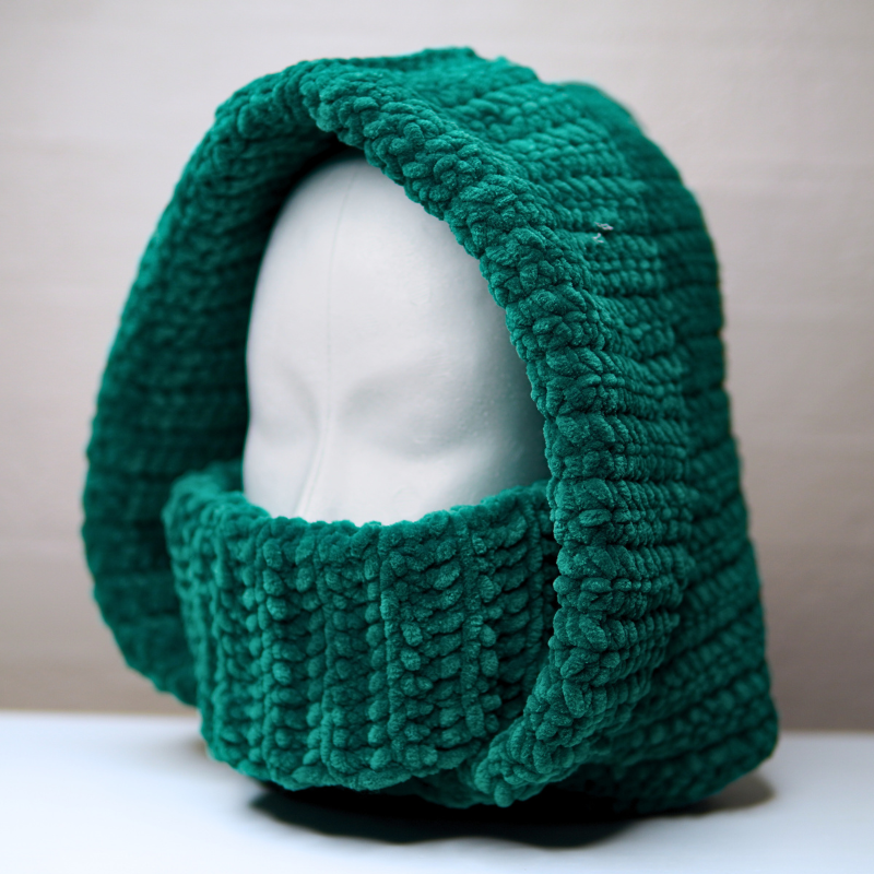 Crochet Turtleneck Hoodie Pattern for Balaclava in Polyester Yarn