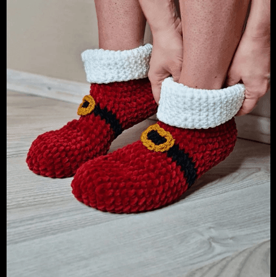 PATTERN: Crochet Santas Slippers - Diving Ducks Crochet