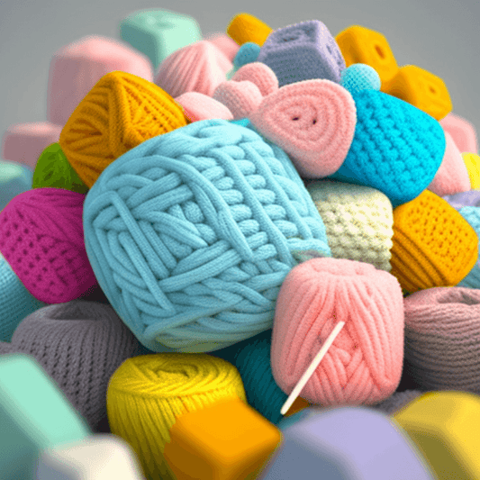 Variations of yarn on a table