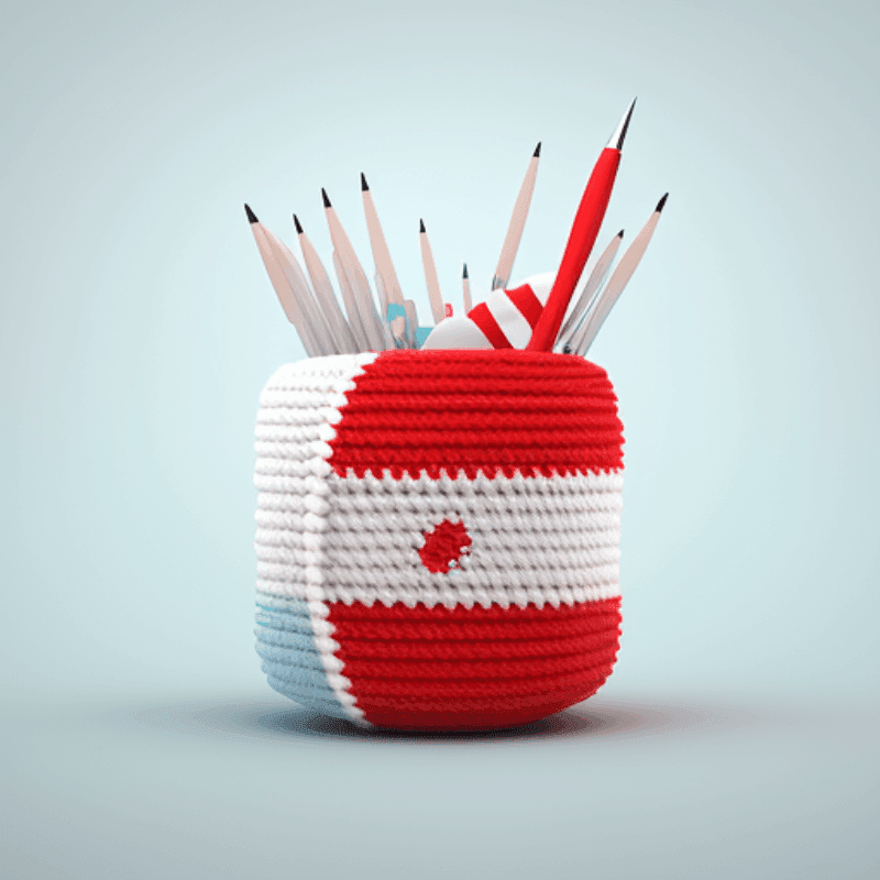 A Tunisian crochet small basket for Tunisian crochet hooks