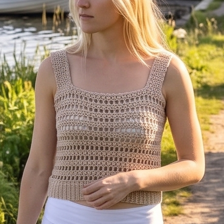 Beige mesh top crochet pattern