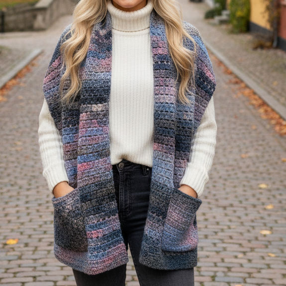Crocheted Pocket Shawl
