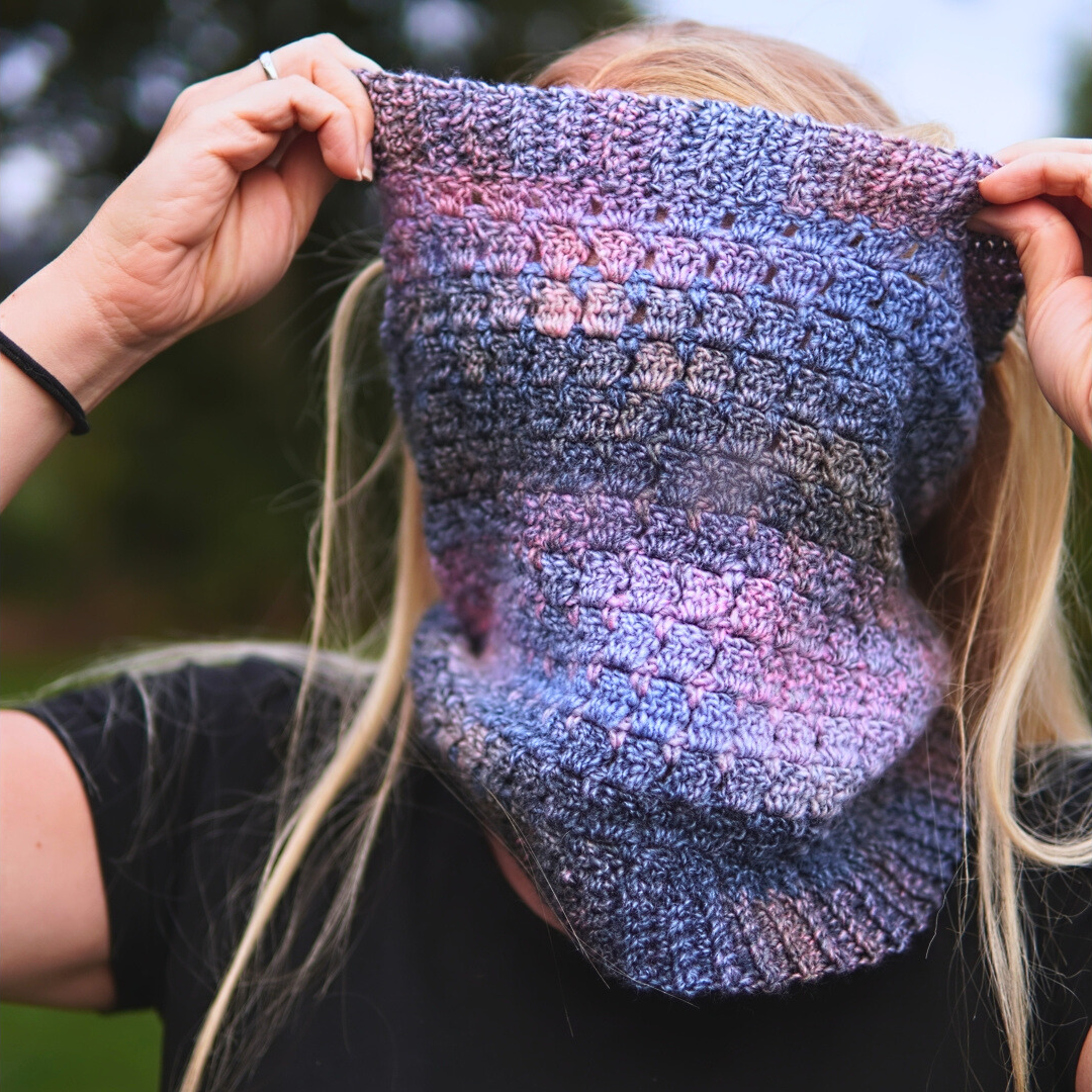 cowl crochet scarf block stitch
