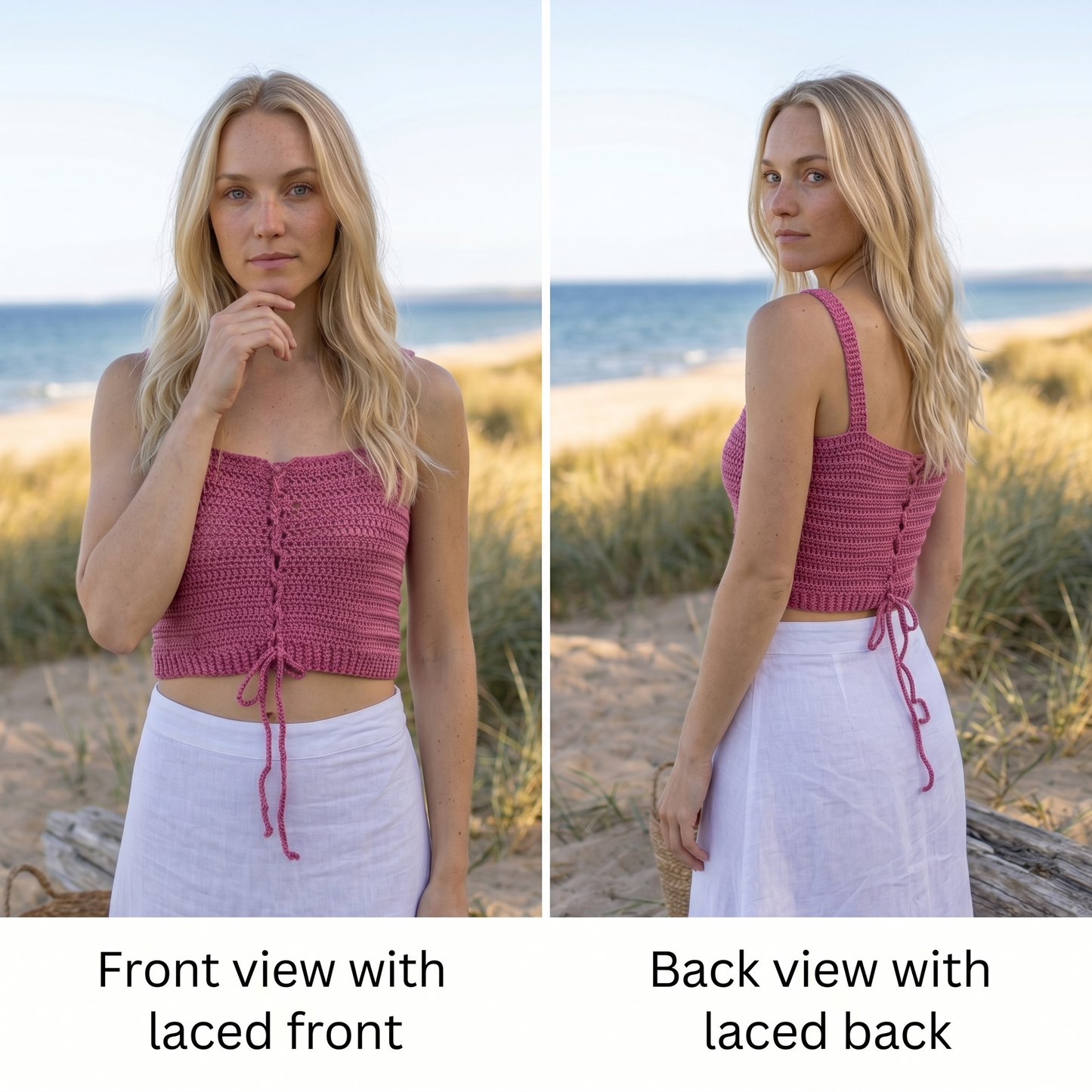 One skein reversible crop top crochet pattern