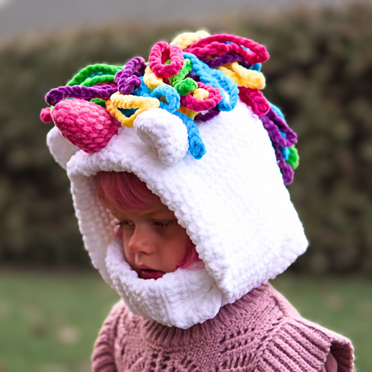 Unicorn crochet balaclava - unicorn turtleneck crochet pattern