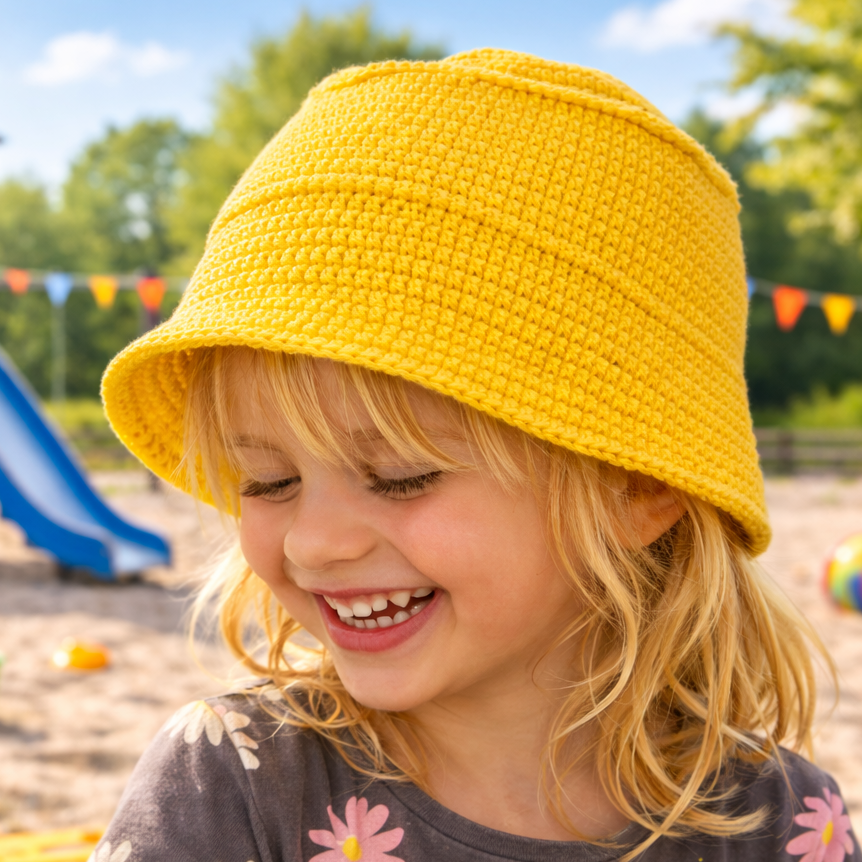 Easy crochet bucket hat pattern for kids