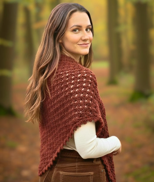 granny shawl with picot edge on hot girl