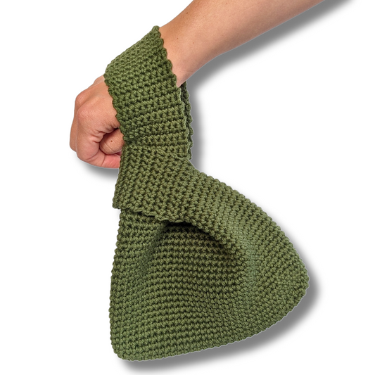 Green Japanese Knot Bag Crochet Pattern