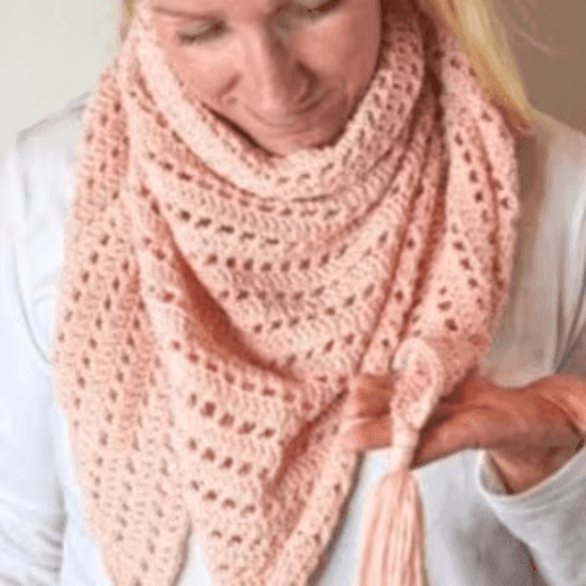 PATTERN: Pink Shawl with Tassels - Diving Ducks Crochet