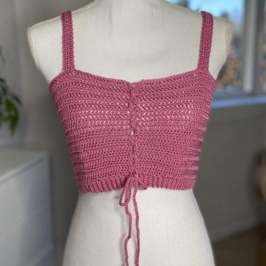 Pink Crop top crocheted